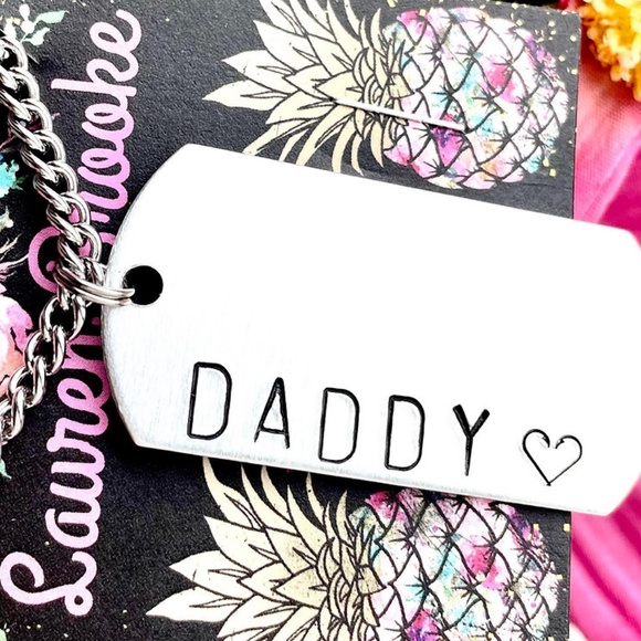 Daddy Necklace -  Personalized Necklace - Personalized Jewelry - Hand Stamped - Picture 4 of 4